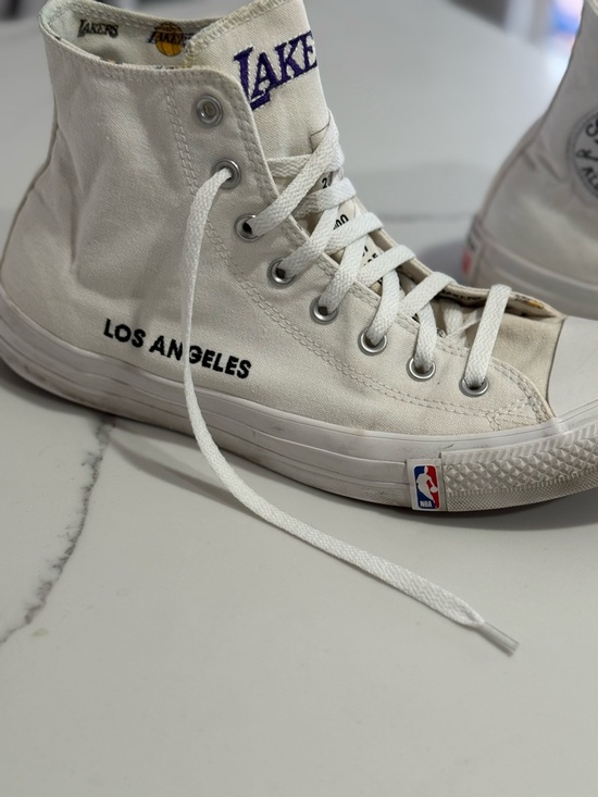 Converse Other - Converse NBA LA Lakers White Purple High-Top Sneakers very good condition.